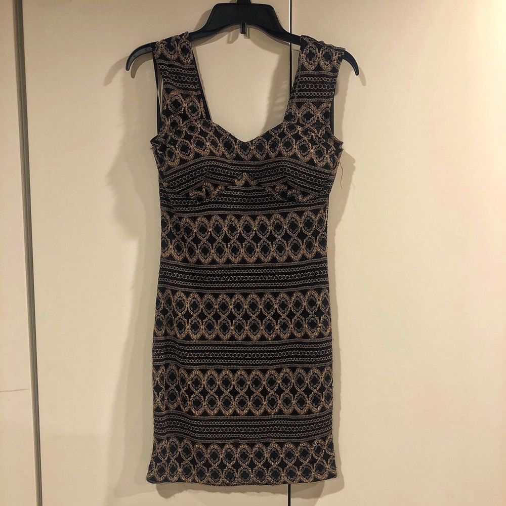 Black & Gold Mini Dress